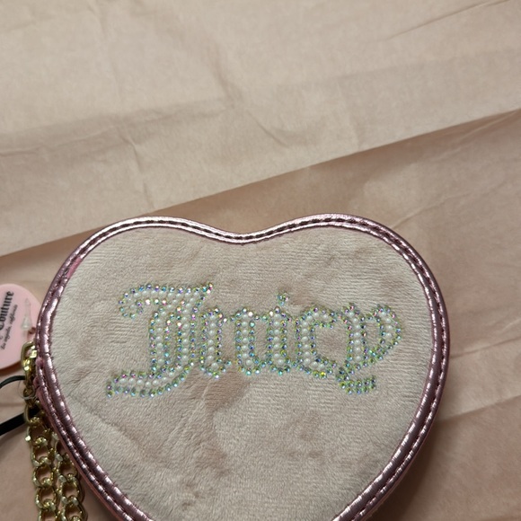 Juicy Couture Pink and White Heart Wristlet - Picture 7 of 11